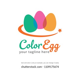 Color Egg Logo Symbol Template Design Vector, Emblem, Design Concept, Creative Symbol, Icon