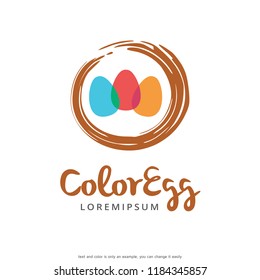 Color Egg Logo Template Design Vector, Emblem, Concept Design, Creative Symbol, Icon