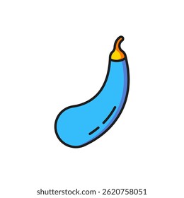 Color Eggplant icon isolated on white background. Flat filled outline style with shadow. Vector