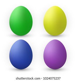 Color Eggs Collection With Gradient Mesh, design template, Vector Illustration.