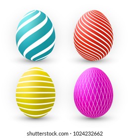 Color Eggs Collection With Gradient Mesh, design template, Vector Illustration