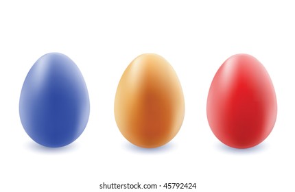 Color eggs on a white. Mesh. Vector illustration.