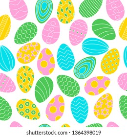 Color eggs pattern on background for Easter banner