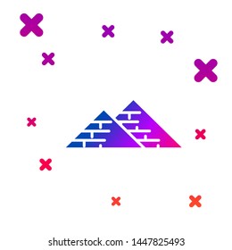 Color Egypt pyramids icon isolated on white background. Symbol of ancient Egypt. Gradient random dynamic shapes. Vector Illustration