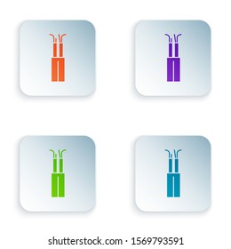 Color Electric cable icon isolated on white background. Set icons in square buttons. Vector Illustration