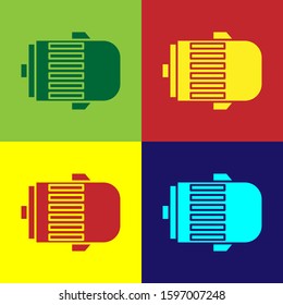 Color Electric engine icon isolated on color background. Car alternator.  Vector Illustration