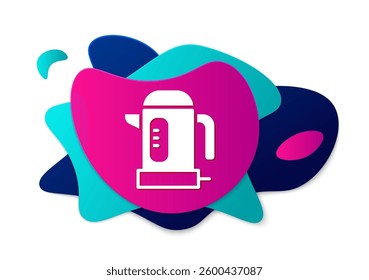 Color Electric kettle icon isolated on white background. Teapot icon. Abstract banner with liquid shapes. Vector