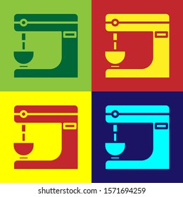 Color Electric mixer icon isolated on color background. Kitchen blender.  Vector Illustration