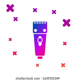 Color Electrical hair clipper or shaver icon isolated on white background. Barbershop symbol. Gradient random dynamic shapes. Vector Illustration