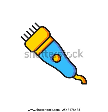 Color Electrical hair clipper or shaver icon isolated on white background. Barbershop symbol. Flat filled outline style with shadow. Vector