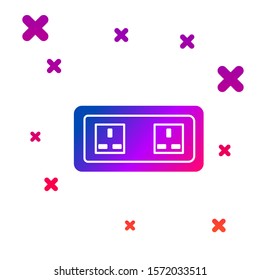 Color Electrical outlet icon isolated on white background. Power socket. Gradient random dynamic shapes. Vector Illustration