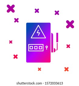 Color Electrical panel icon isolated on white background. Gradient random dynamic shapes. Vector Illustration