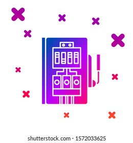 Color Electrical panel icon isolated on white background. Gradient random dynamic shapes. Vector Illustration