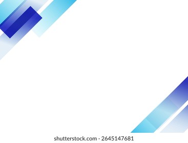 Color Element Vector White Background. Blue Business Shape Pattern. Digital Stripe Texture. Web Booklet.