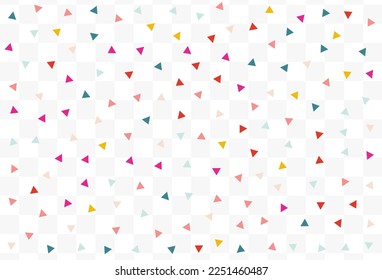 Color Elements Carnival Vector Transparent Background. Top Triangle Invitation. Carnaval Confetti Background. Falling Shapes Invitation Pattern.