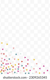 Color Elements Carnival Vector Transparent Background. Carnaval Shapes Wallpaper. Celebrate Confetti Background. Rainbow Triangle Top Backdrop.