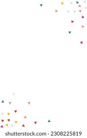Color Elements Celebrate Vector White Background. Festival Confetti Card. Top Triangle Wallpaper. Happy Shapes Carnival Postcard.