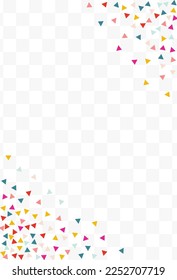 Color Elements Christmas Vector Transparent Background. Top Geometric Texture. Invitation Confetti Illustration. Rainbow Triangle Fun Card.
