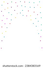 Color Elements Independence Vector White Background. Celebration Triangle Invitation. Fun Confetti Background. Rainbow Geometric Invitation Illustration.