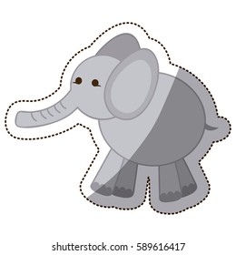 color elephant icon stock, vector illustration design image