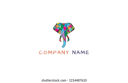 Color Elephant vector logo image