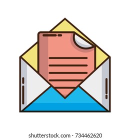 color e-mail message with document information