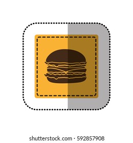color emblem humburger icon, vector illustraction design image