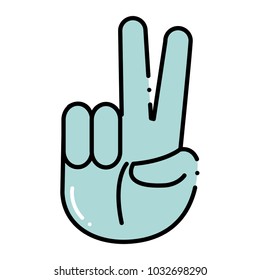 color emoji hand peace and love gesture expression