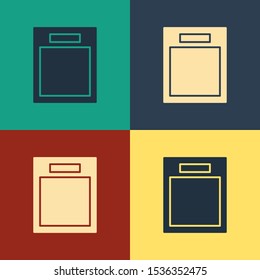 Color Empty form icon isolated on color background. File icon. Checklist icon. Business concept. Vintage style drawing. Vector Illustration