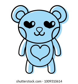 color enamored bear cute wild animal