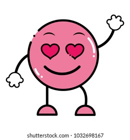 color enamored emoji expression with arms and legs