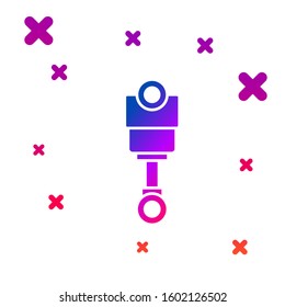 Color Engine piston icon isolated on white background. Car engine piston sign. Gradient random dynamic shapes. Vector Illustration