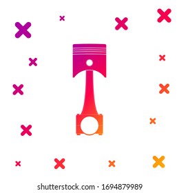 Color Engine piston icon isolated on white background. Car engine piston sign. Gradient random dynamic shapes. Vector Illustration