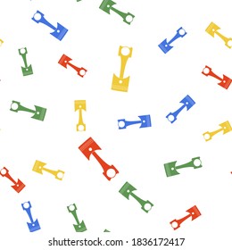 Color Engine piston icon isolated seamless pattern on white background. Car engine piston sign. Vector.