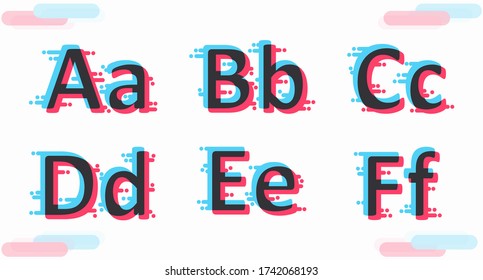 Color English alphabet consisting of the first six letters. User interface. Web design. Vector illustration