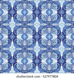 Color Engraving pattern. The protective layer for banknotes, diplomas and certificates. Vector illustration. Polo Blue, Light Steel Blue, Havelock Blue, White colors