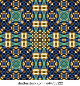 Color Engraving pattern. The protective layer for banknotes, diplomas and certificates. Vector illustration