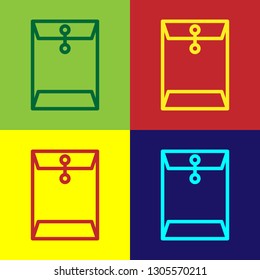 Color Envelope icon isolated on color backgrounds. Email message letter symbol. Flat design. Vector Illustration