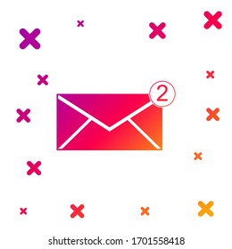 Color Envelope icon isolated on white background. Received message concept. New, email incoming message, sms. Mail delivery service. Gradient random dynamic shapes. Vector Illustration