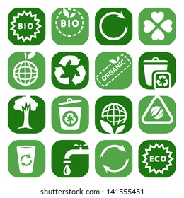 Color Environmental Icons Set Created For Mobile, Web And Applications.