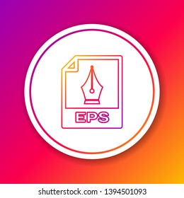 Color EPS file document icon. Download eps button line icon isolated on color background. EPS file symbol. Circle white button. Vector Illustration