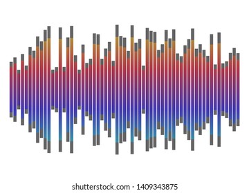 Color equalizer isolated on white background. Vector illustration. Pulse music player. Audio wave logo. Vector design element Poster of the sound wave template visualization signal Illustration eps 10