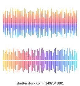 Color equalizer isolated on white background. Vector illustration. Pulse music player. Audio wave logo. Vector design element Poster of the sound wave template visualization signal Illustration eps 10