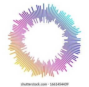 Color equalizer isolated on white background. Vector illustration. Pulse music player. Audio wave logo. Vector design element Poster of the sound wave template visualization signal Illustration eps 10