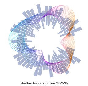 Color equalizer isolated on white background. Vector illustration. Pulse music player. Audio wave logo. Vector design element Poster of the sound wave template visualization signal Illustration eps 10