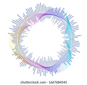 Color equalizer isolated on white background. Vector illustration. Pulse music player. Audio wave logo. Vector design element Poster of the sound wave template visualization signal Illustration eps 10