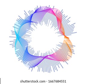 Farbgleichsetzer einzeln auf weißem Hintergrund. Vektorillustration. Pulse-Musik-Player. Audio Wave Logo. Design-Element Vektorillustration Poster des Bildsignal-Anzeigesignals für Schallwellen Illustration eps10