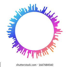 Color equalizer isolated on white background. Vector illustration. Pulse music player. Audio wave logo. Vector design element Poster of the sound wave template visualization signal Illustration eps 10