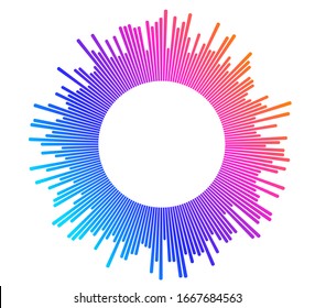 Color equalizer isolated on white background. Vector illustration. Pulse music player. Audio wave logo. Vector design element Poster of the sound wave template visualization signal Illustration eps 10