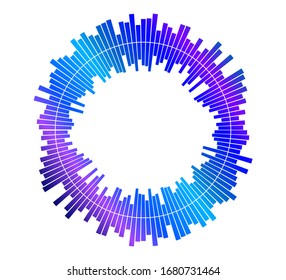 Color equalizer isolated on white background. Vector illustration. Pulse music player. Audio wave logo. Vector design element Poster of the sound wave template visualization signal Illustration eps 10